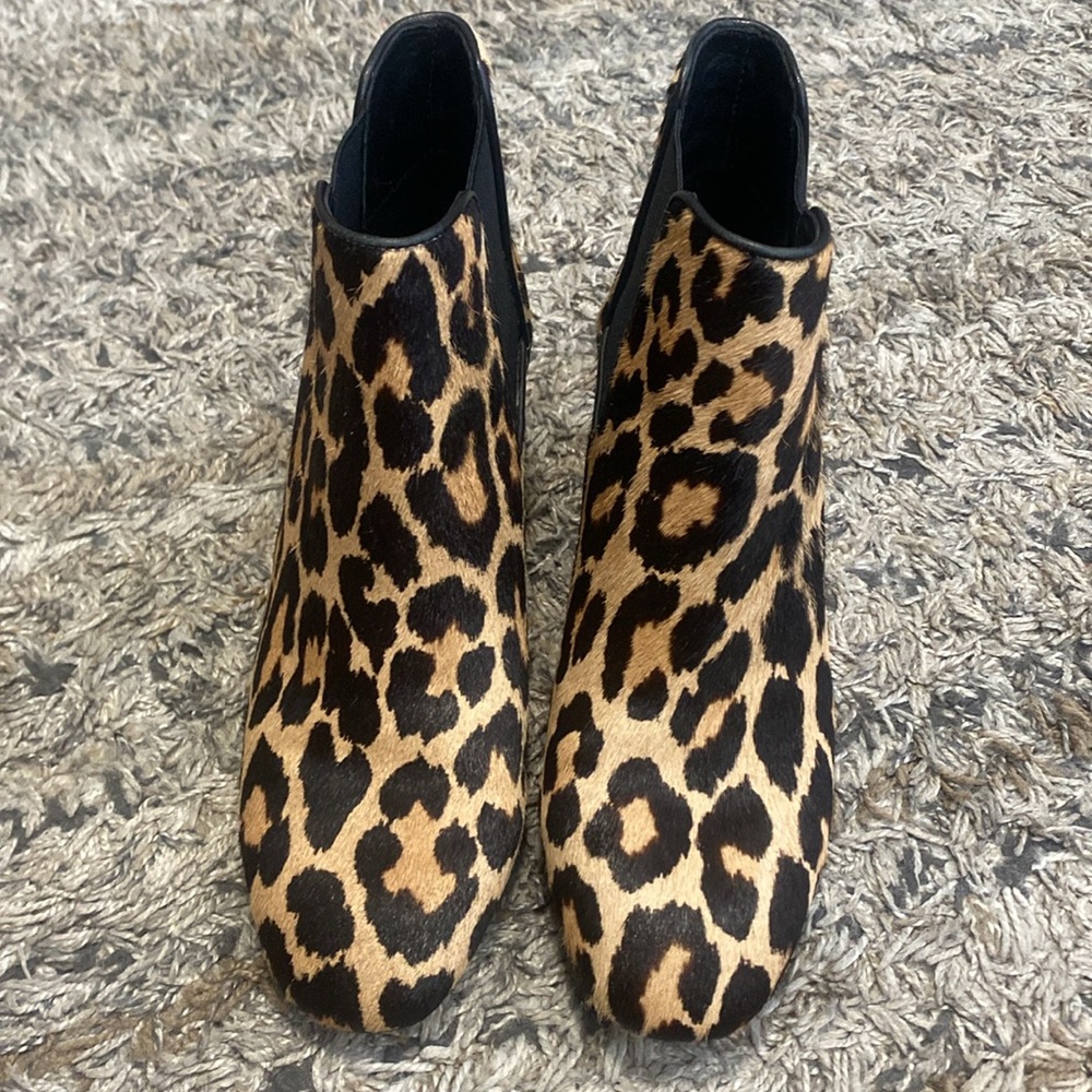 kate spade animal print real fur died cow hair Ankle Booties sz 7.5 - Picture 2 of 10